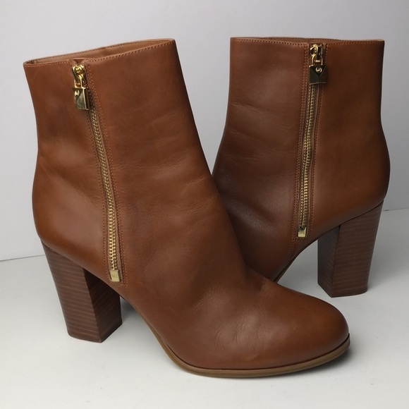 Michael Kors Frenchie Brown Ankle Boots Minimalist 10 - Picture 2 of 14